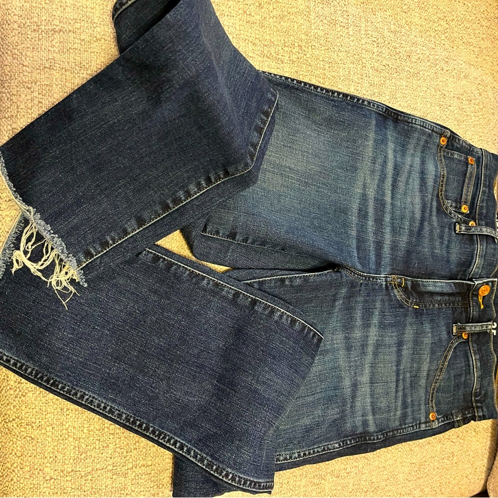 Jcrew jeans with frayed hemline